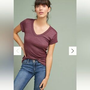 Michael Stars x Anthropologie V-Neck Shine Tee